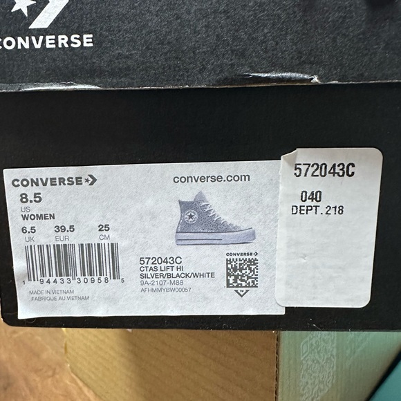 High-Top Silver Converse Sneakers - Picture 6 of 6